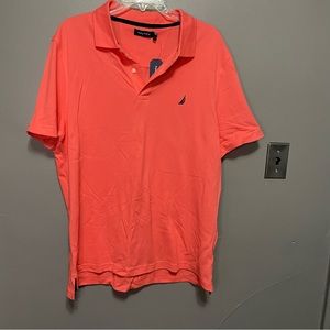 NWT Mens Nautica Coral Polo Short Sleeve Shirt, XL
